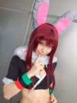   animal_ears ari_(model) rabbit_ears cleavage cosplay getsumento_heiki_miina midriff photo shiwasu_mina  