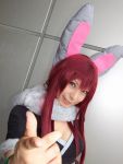   animal_ears ari_(model) rabbit_ears cosplay getsumento_heiki_miina midriff photo shiwasu_mina  