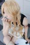  apron ban blonde_hair cigarette cosplay fan miniskirt sarasvati zone-00 