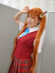  bells cosplay hair_ribbons kagurazaka_asuna knee_socks mahou_sensei_negima photo rou school_uniform twintails 