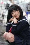  awatsuki_anzu cosplay ichigo_100 photo school_uniform socks toujou_aya 