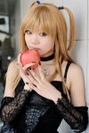  amane_misa apple choker cosplay death_note lace miniskirt photo taku_anko thigh-highs twintails 