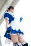  apron cosplay gloves kanon_akamatsu maid maid_uniform thigh-highs zettai_ryouiki 