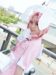   animal_ears braid rabbit_ears cosplay gloves hirano_kurita nakahara_komugi nurse nurse_uniform nurse_witch_komugi-chan photo pink_hair  