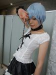  ayanami_rei blue_hair cosplay lace leash namada neon_genesis_evangelion photo red_eyes ruffles 