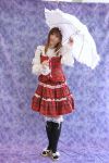  bonnet cosplay dress garters kirishiro_tsukimi lace tagme_character tagme_series thigh-highs umbrella 