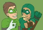  ;) arrow blonde_hair brown_hair dc_comics duo green_arrow green_lantern hal_jordan hood leechlord mask mspaint oliver_queen quiver ring smile superhero thumbs_up wink 