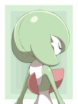  absurdres arms_at_sides closed_eyes colored_skin commentary_request facing_away from_behind gardevoir gen_3_pokemon highres multicolored multicolored_background pokemon pokemon_(creature) shabana_may solo spikes upper_body white_skin 