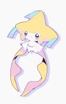  blue_eyes blush closed_mouth full_body gen_3_pokemon highres jirachi mythical_pokemon no_humans outstretched_arms pokemon pokemon_(creature) remon_(920moomin) simple_background smile solo symbol_commentary white_background 