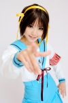  armband cosplay hair_ribbons hairband kipi-san photo sailor_uniform school_uniform suzumiya_haruhi suzumiya_haruhi_no_yuuutsu 
