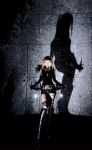  amane_misa blades blonde_hair boots cosplay death_note elbow_gloves fishnet_stockings kipi-san photo shadow torn_clothes twintails 