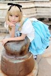  alice_(character) alice_in_wonderland apron cosplay hair_ribbons kipi-san photo socks 