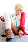  blonde_hair cosplay erstin_ho garter_belt kipi-san mai_otome photo school_uniform thigh-highs 