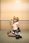  amane_misa blonde_hair cosplay death_note elbow_gloves fishnet_stockings kipi-san lace photo thigh-highs twintails 