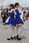  2girls apron asian chocoball cosplay maid maid_uniform photo thigh-highs 