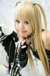  amane_misa blades blonde_hair cosplay death_note elbow_gloves kipi-san photo twintails 
