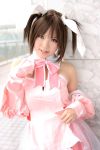  apron cosplay hair_ribbons hinomori_mina kipi-san lace photo pia_carrot twintails waitress waitress_uniform 