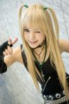  amane_misa blonde_hair cosplay death_note elbow_gloves kipi-san photo torn_clothes 