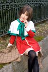  cosplay kanon kipi-san misaka_shiori photo school_uniform shall short_hair thigh-highs 