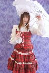  bonnet cosplay dress kirishiro_tsukimi lace tagme_character tagme_series umbrella 