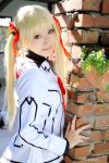  blonde_hair cosplay hair_ribbons photo saya school_uniform tohya_rima twintails vampire_knight 