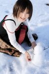  cosplay kanon kipi-san misaka_shiori photo real_life short_hair snow snowman 