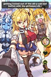 animal_ears cissia_(zenless_zone_zero) crying doughnut food_in_mouth ju_fufu long_hair multiple_boys multiple_girls police selfie short_hair soukaku_(zenless_zone_zero) zenless_zone_zero