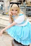  alice_(character) alice_in_wonderland apron blonde_hair cosplay hair_ribbons kipi-san photo 