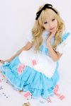  alice_(character) alice_in_wonderland apron blonde_hair cosplay hair_ribbons kipi-san photo 