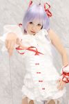  al_azif cosplay cuffs demonbane dress hair_ribbons kipi-san photo purple_hair ribbons ruffles socks 
