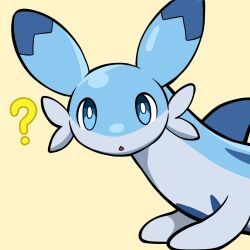  ? blue_eyes blue_skin brown_background chillet colored_skin commentary_request highres looking_at_viewer no_humans open_mouth pal_(creature) palworld palworld_jp simple_background solo 
