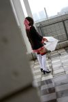 cosplay final_approach hair_ribbons kipi-san masuda_shizuka photo school_uniform thigh-highs umbrella 