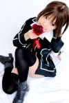 armband boots cosplay kipi-san photo rose school_uniform thigh-highs vampire_knight yuki_cross zettai_ryouiki 