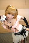  amane_misa blonde_hair cosplay death_note elbow_gloves fishnet_stockings kipi-san lace photo thigh-highs twintails 