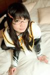  asian chocoball cosplay discipline glasses kaneda_maiko photo school_uniform thigh-highs 
