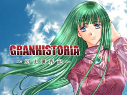  1girl artist_request blue_eyes blue_sky closed_mouth clouds copyright_name donea_(granhistoria) granhistoria_~genshi_sekaiki~ grey_hair hand_on_own_head hand_up jewelry long_hair looking_to_the_side lowres necklace oekaki pink_shirt red_vest second-party_source shirt sky smile solo upper_body vest 