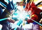  2boys aqua_eyes attack aura blue_eyes blue_hair cupping_hands dragon_ball dragon_ball_fighterz dragon_ball_gt dragon_ball_super dragon_ball_super_broly dragon_ball_z dual_persona energy_ball feet_out_of_frame fighting_stance fingernails glowing gogeta kamehameha legs_apart light_rays limandao logo looking_at_viewer male_focus medium_hair metamoran_vest multiple_boys muscular muscular_male official_style open_mouth pants red_eyes shaded_face side-by-side spiky_hair super_saiyan super_saiyan_4 super_saiyan_blue teeth time_paradox white_pants wristband 