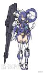  1girl bangs boots breasts clenched_hand covered_navel eyebrows_visible_through_hair gloves green_eyes gundam gundam_0083 gundam_gp-00_blossom highres i.takashi leotard long_hair looking_to_the_side mecha_musume medium_breasts personification sketch solo thigh-highs thigh_boots white_background white_gloves 