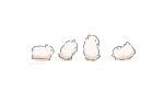  animal animal_focus artist_name black_eyes blush_stickers dog fallen_down fluffy from_side fuwa_fuwa_dog multiple_views no_humans no_mouth original running shadow simple_background solid_circle_eyes standing twitter_username white_background 