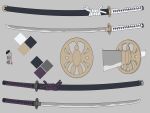  color_guide grey_background highres katana kuro_kosyou no_humans original sheath sheathed simple_background sword weapon 