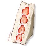  artist_name bread bread_slice cream english_text food food_focus fruit fruit_sandwich highres mitomaton no_humans original pastry realistic sandwich simple_background still_life strawberry white_background 