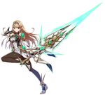  1girl aegis_sword_(xenoblade) bangs bare_shoulders black_legwear blonde_hair breasts chest_jewel dress earrings elbow_gloves full_body gem gloves headpiece jewelry large_breasts long_hair looking_at_viewer mythra_(massive_melee)_(xenoblade) mythra_(xenoblade) official_art pantyhose short_dress solo super_smash_bros. swept_bangs tiara very_long_hair weapon white_dress xenoblade_chronicles_(series) xenoblade_chronicles_2 yellow_eyes 
