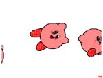  animated animated_gif jumping keke_(kokorokeke) kirby kirby_(series) looping_animation lowres nintendo pixel_art running skipping slide smile spinning star_(symbol) 