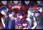  4girls 6+boys berserker_(fate/zero) blue_eyes blue_hair brother_and_sister brothers capelet child dual_persona fate/extra fate/stay_night fate/zero fate_(series) father_and_son francis_drake_(fate) hair_ribbon hassan_of_the_cursed_arm_(fate) jacket japanese_clothes kimono long_hair matou_byakuya matou_kariya matou_sakura matou_shinji matou_zouken multiple_boys multiple_girls old old_man purple_hair red_ribbon ribbon rider short_hair siblings smile uncle_and_niece violet_eyes wavy_hair white_hair ycco_(estrella) younger 