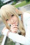  blazer blonde_hair cosplay konohana_hikari konohana_hikari_(cosplay) para_noiko school_uniform strawberry_panic 