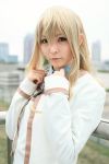  blazer blonde_hair cosplay konohana_hikari konohana_hikari_(cosplay) miniskirt para_noiko school_uniform strawberry_panic 