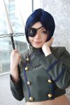  blue_hair chrome_dokuro cosplay eyepatch kateikyoushi_hitman_reborn namada photo trident 
