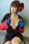   aihara_makoto bra cosplay gloves hair_bow kabi open_gi rumble_roses the_black_belt_demon  