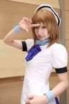  billhook boots cosplay higurashi_no_naku_koro_ni photo ryuuguu_rena sailor_hat saya thigh-highs 