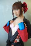   aihara_makoto bra cosplay gloves hair_bow kabi open_gi rumble_roses the_black_belt_demon  